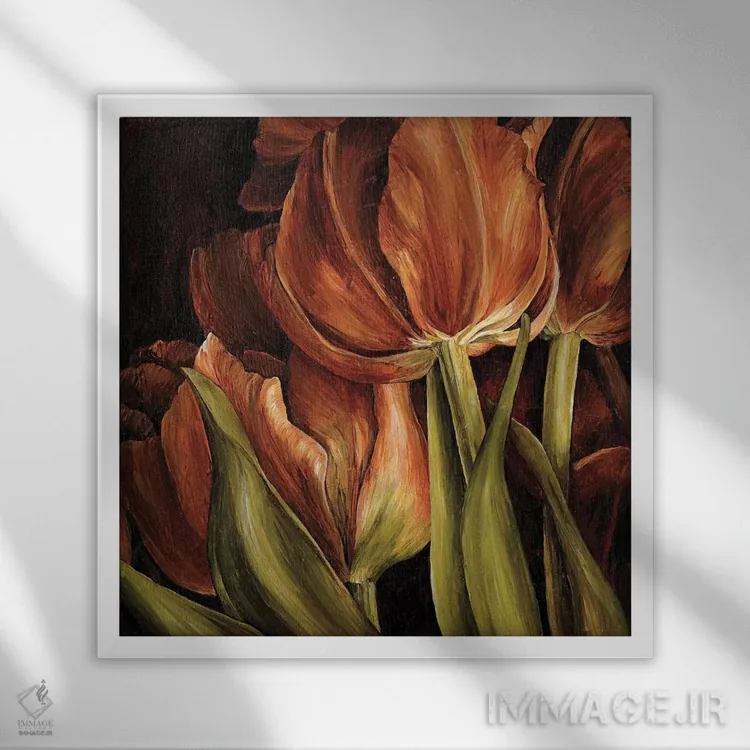 تابلو دکوراتیو هارمونی رنگ ها I اثر لیندا تامپسون - نمای قابدار سفید