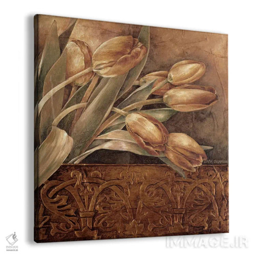 تابلو دکوراتیو لاله های مسی II اثر لیندا تامپسون - نمای پرسپکتیو محصول