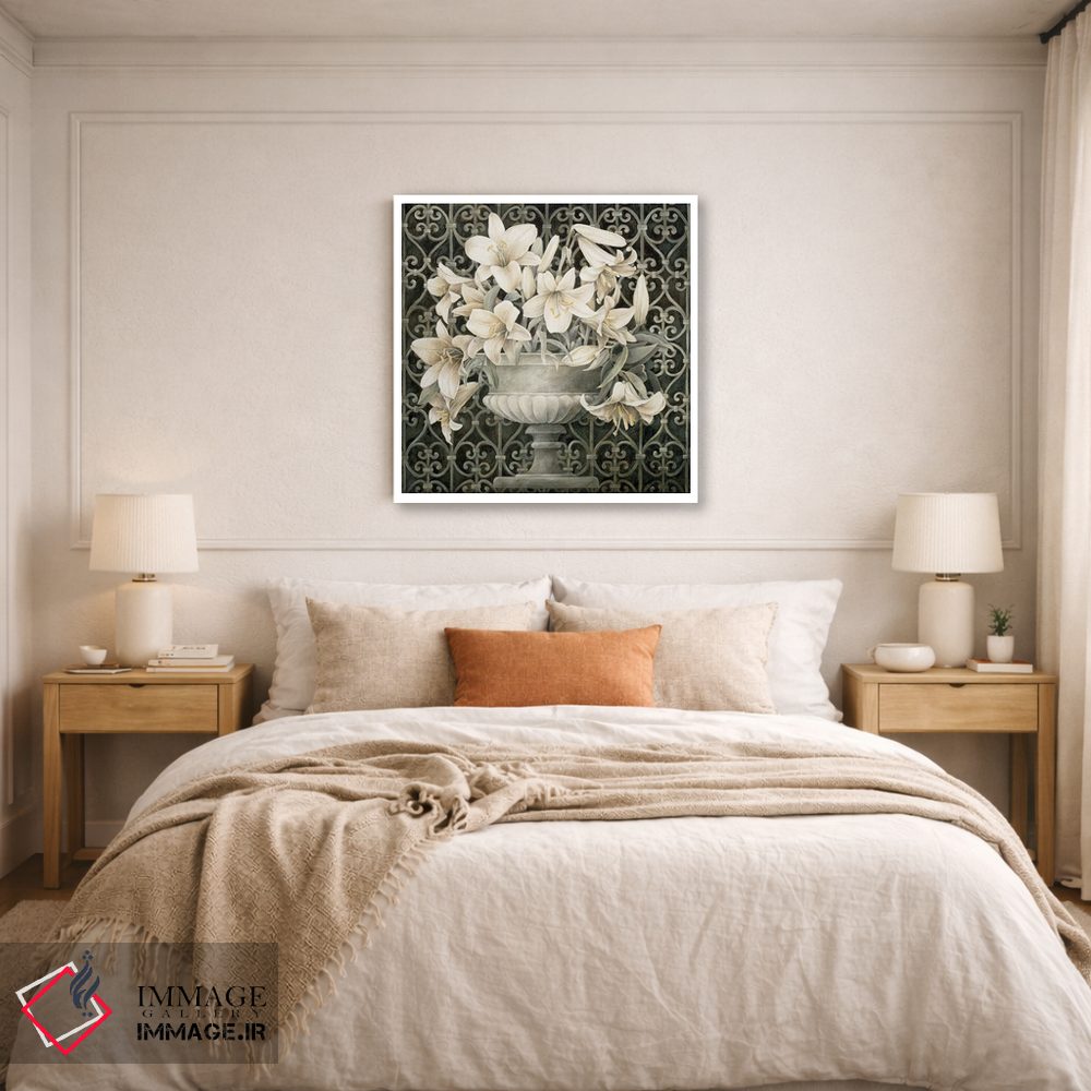 تابلو دکوراتیو سوسن ها در گلدان اثر لیندا تامپسون - D5W