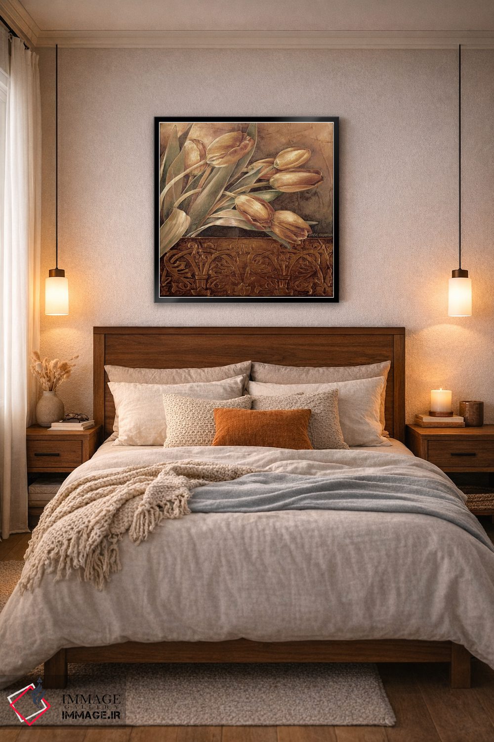 تابلو دکوراتیو لاله های مسی II اثر لیندا تامپسون - D6B