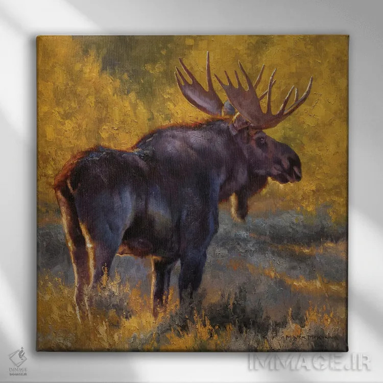 تابلو دکوراتیو خوک بوته ای اثر مارک مک کنا - نمای روبهرو روی دیوار