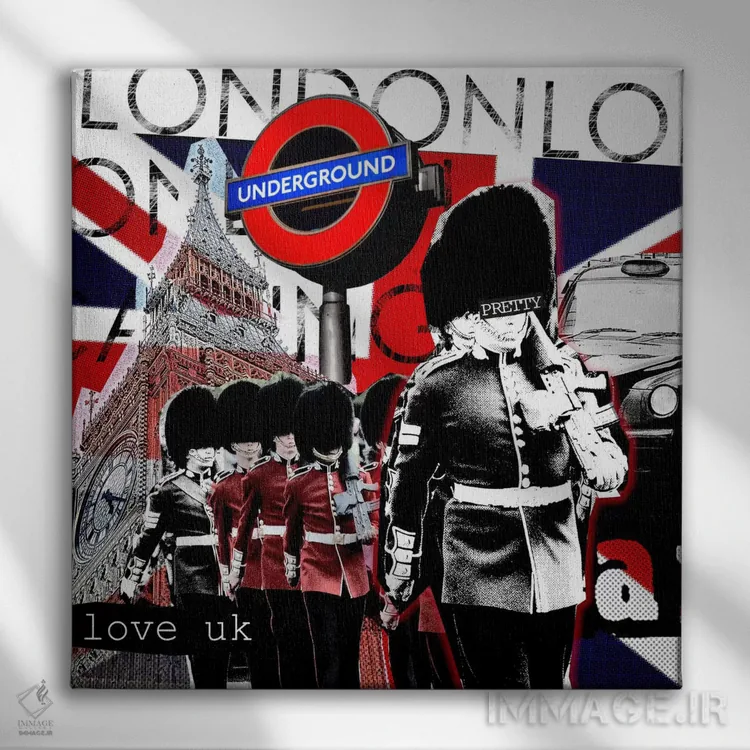 تابلو دکوراتیو لندن شماره ۲ اثر لوز گرافیکس - نمای روبهرو روی دیوار