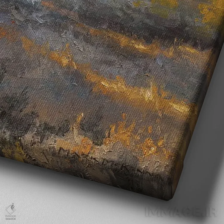 تابلو دکوراتیو خوک بوته ای اثر مارک مک کنا - نمای نزدیک بافت بوم