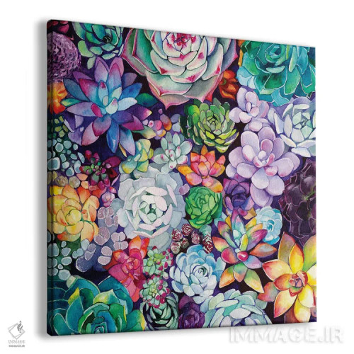 تابلو دکوراتیو باغ ساکولنت اثر کریستین لیندستروم - نمای پرسپکتیو محصول