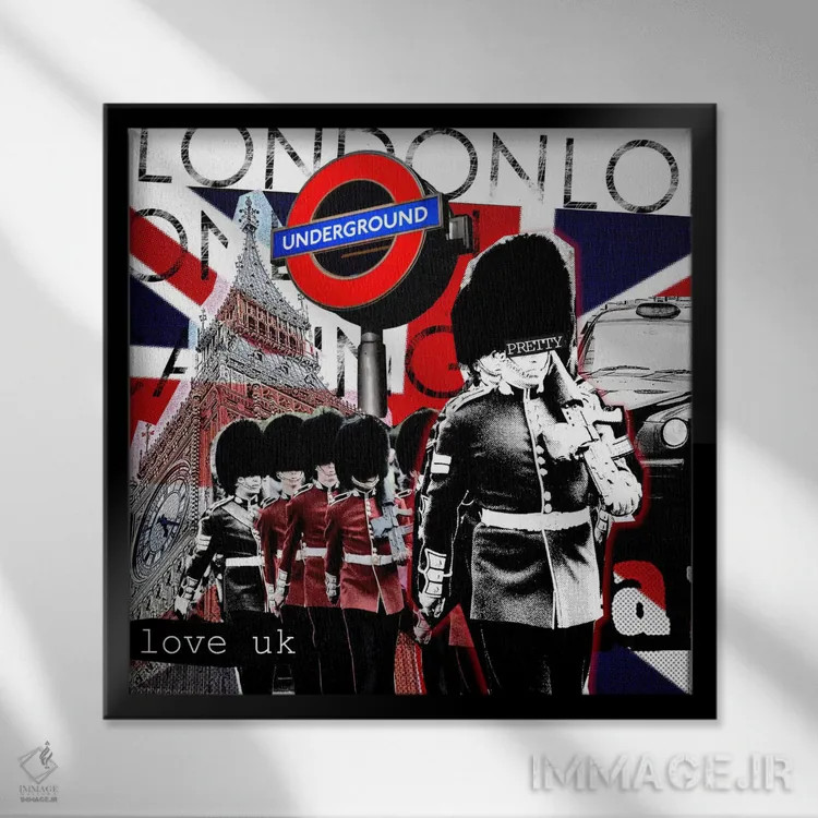 تابلو دکوراتیو لندن شماره ۲ اثر لوز گرافیکس - نمای قابدار مشکی
