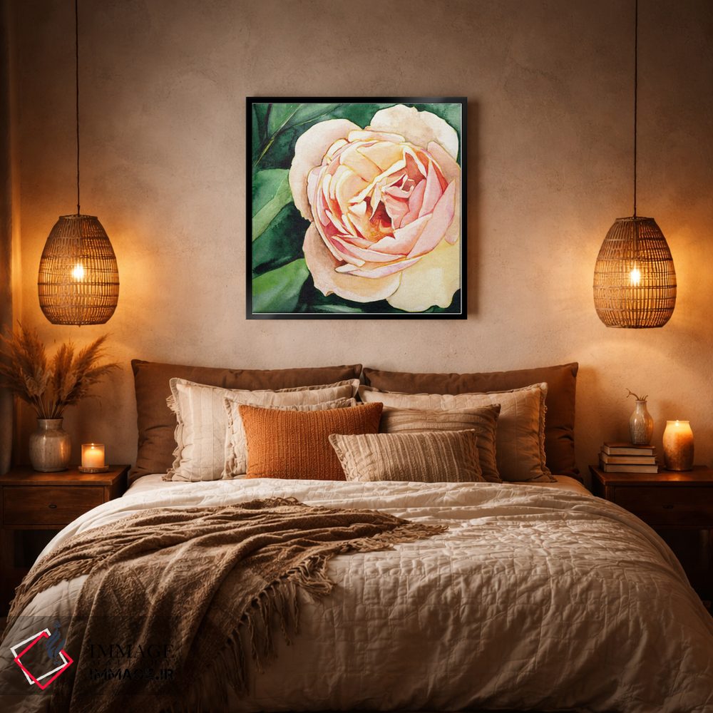 تابلو دکوراتیو رز هلو اثر کریستین لیندستروم - D5B