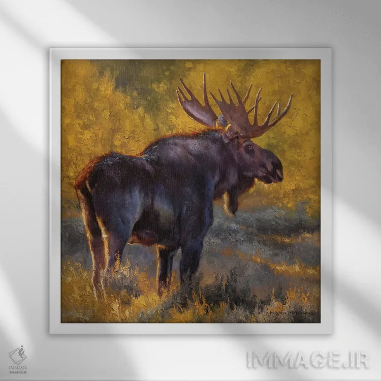 تابلو دکوراتیو خوک بوته ای اثر مارک مک کنا - نمای قابدار سفید