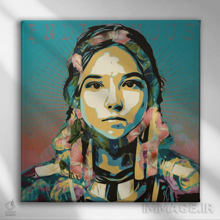 تابلو دکوراتیو بومی اثر لوز گرافیکس - نمای روبهرو روی دیوار