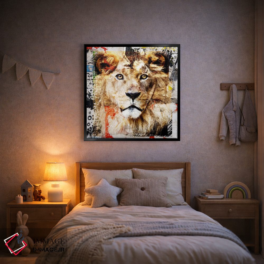 تابلو دکوراتیو شیر اثر لوز گرافیکس - D2B