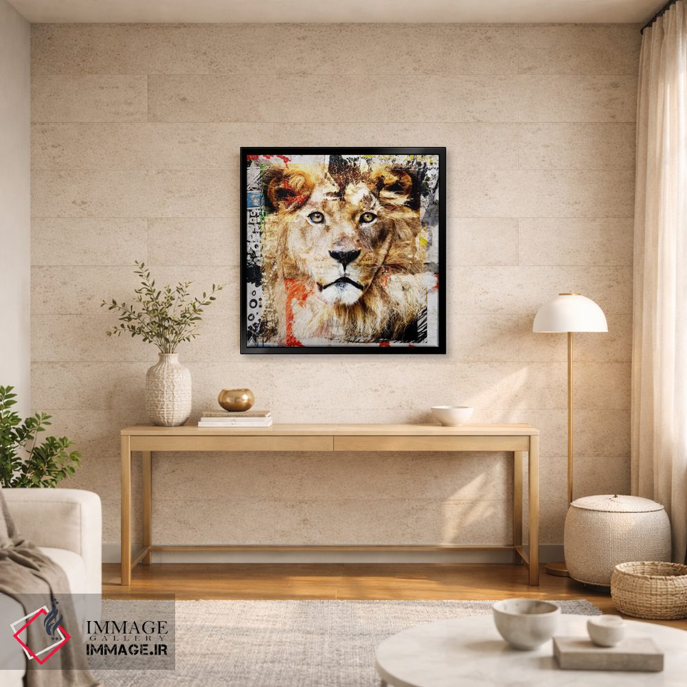 تابلو دکوراتیو شیر اثر لوز گرافیکس - D4B