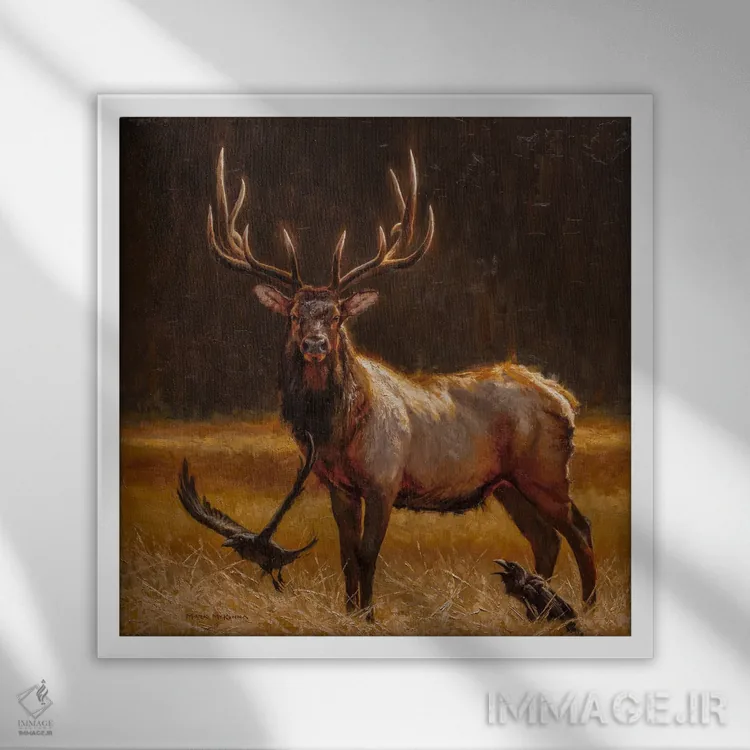 تابلو دکوراتیو ناامید و سرکش اثر مارک مک کنا - نمای قابدار سفید