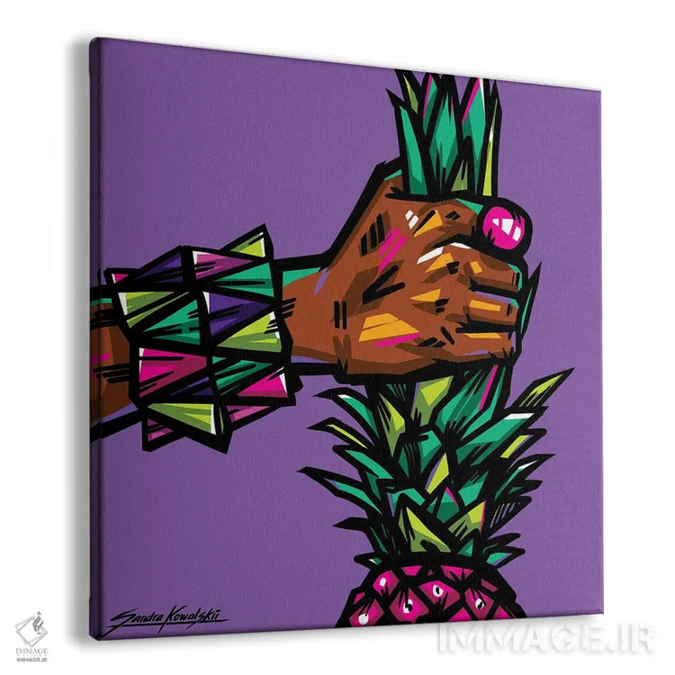 تابلو دکوراتیو آناناس اثر ساندرا کوالسکی - نمای پرسپکتیو محصول