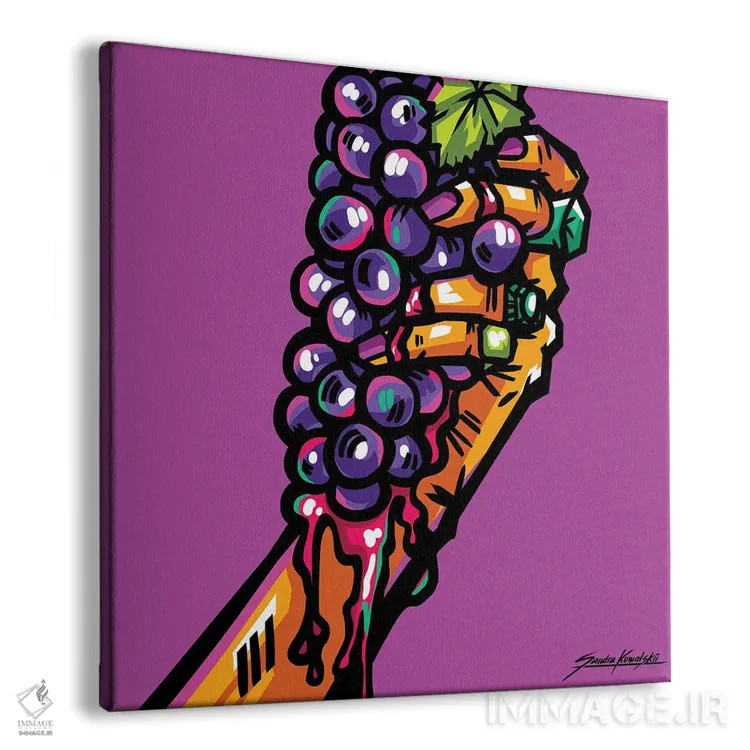 تابلو دکوراتیو انگور شرابی اثر ساندرا کوالسکی - نمای پرسپکتیو محصول