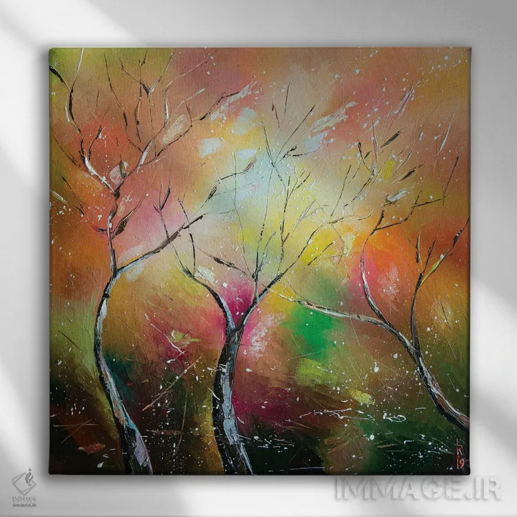 تابلو انتزاعی روز بادی اثر کوپتسووا آرت - نمای روبهرو روی دیوار
