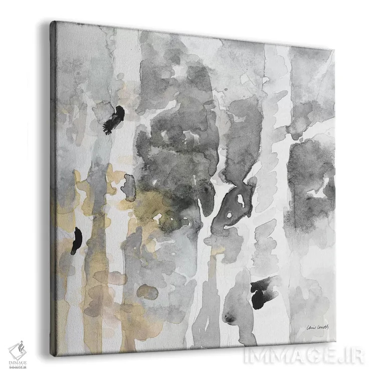 تابلو انتزاعی "تا آسمان های شمالی خاکستری II" اثر لینی لورث - نمای پرسپکتیو محصول