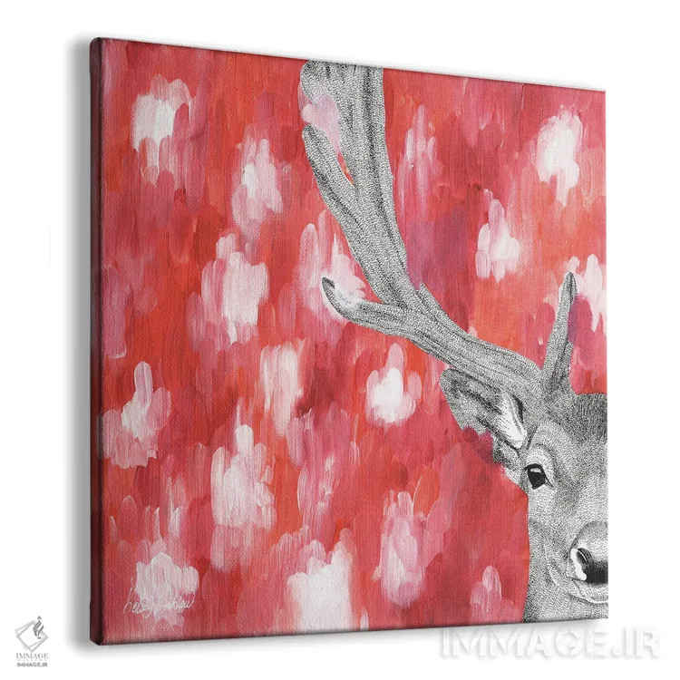 تابلو دکوراتیو گوزن شاداب خیال انگیز اثر کلسی امبلو - نمای پرسپکتیو محصول