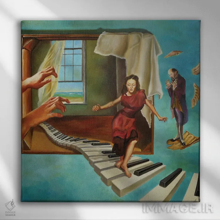 تابلو کلاسیک بیرون از خودت اثر اباورا لومولر - نمای روبهرو روی دیوار