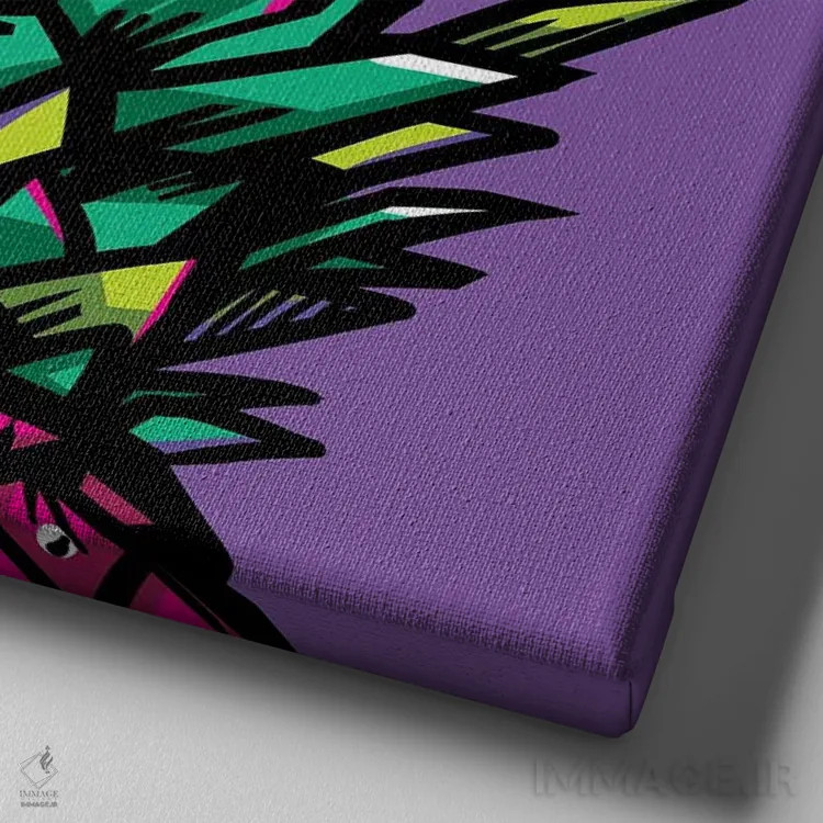 تابلو دکوراتیو آناناس اثر ساندرا کوالسکی - نمای نزدیک بافت بوم