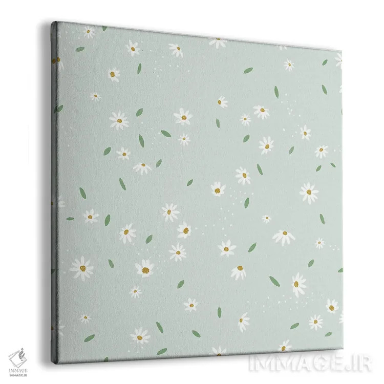 تابلو دکوراتیو گل مروارید ساده نعناعی اثر جیل لابینیک - نمای پرسپکتیو محصول