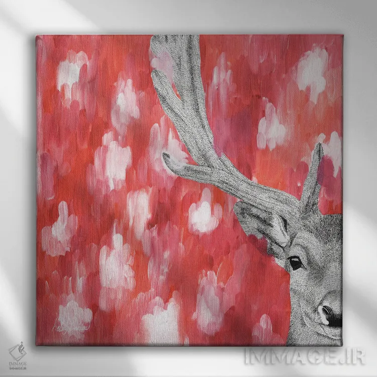 تابلو دکوراتیو گوزن شاداب خیال انگیز اثر کلسی امبلو - نمای روبهرو روی دیوار