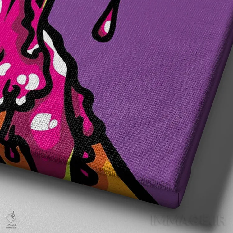 تابلو دکوراتیو دست ها اثر ساندرا کوالسکی - نمای نزدیک بافت بوم