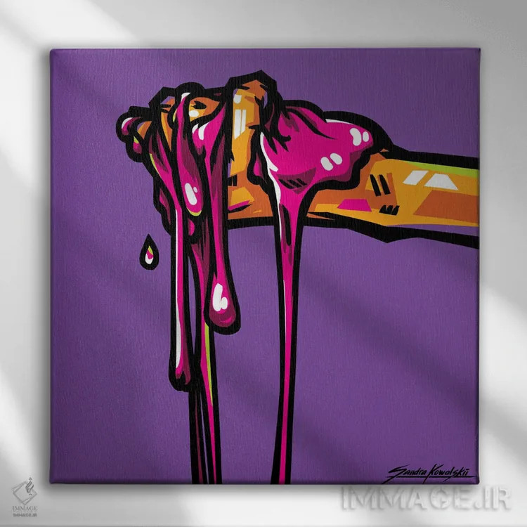 تابلو دکوراتیو آدامس اثر ساندرا کوالسکی - نمای روبهرو روی دیوار