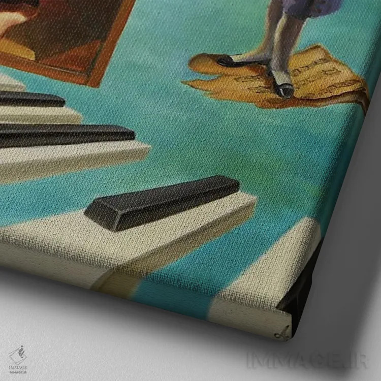 تابلو کلاسیک بیرون از خودت اثر اباورا لومولر - نمای نزدیک بافت بوم