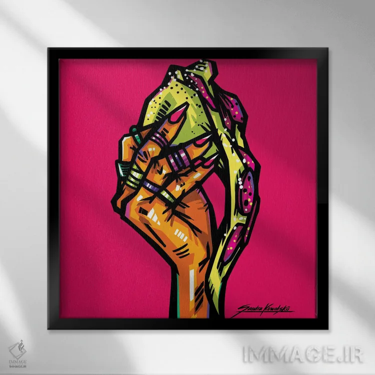 تابلو دکوراتیو پیتزا اثر ساندرا کوالسکی - نمای قابدار مشکی