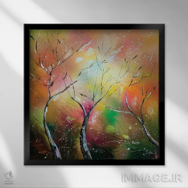 تابلو انتزاعی روز بادی اثر کوپتسووا آرت - نمای قابدار مشکی