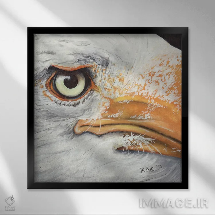 تابلو دکوراتیو عقاب I اثر هنر و طراحی KAK - نمای قابدار مشکی