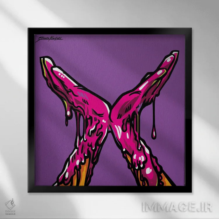 تابلو دکوراتیو دست ها اثر ساندرا کوالسکی - نمای قابدار مشکی