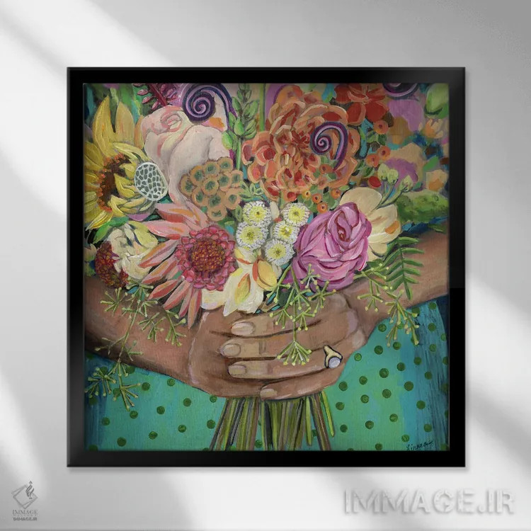 تابلو دکوراتیو سپاسگزاری اثر لینه آ توبیاس - نمای قابدار مشکی