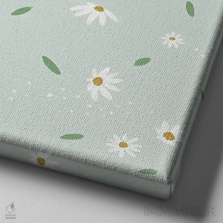 تابلو دکوراتیو گل مروارید ساده نعناعی اثر جیل لابینیک - نمای نزدیک بافت بوم