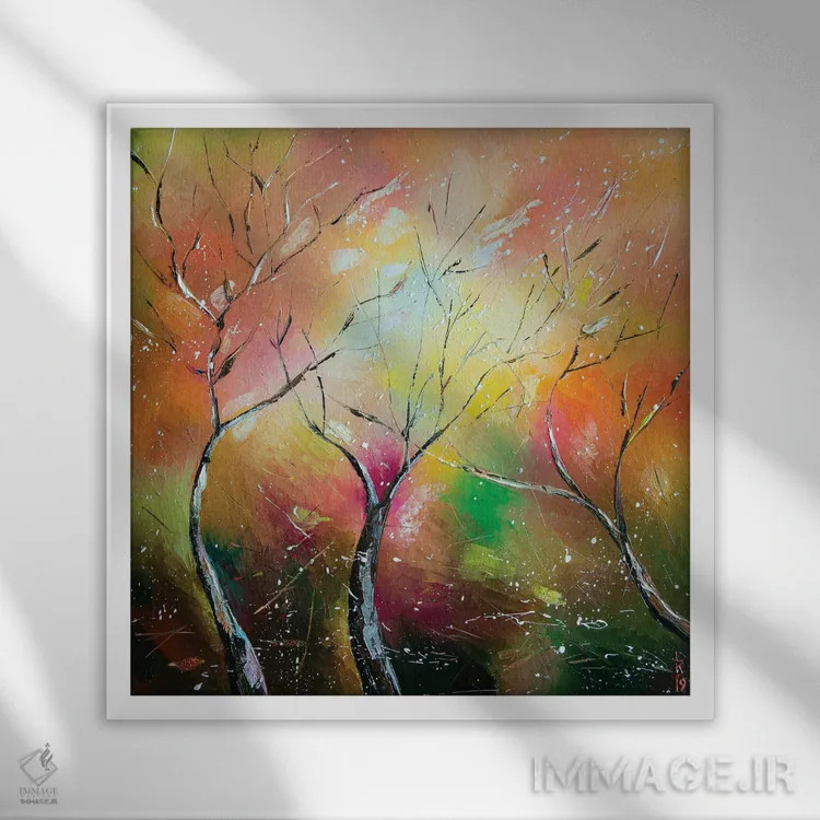 تابلو انتزاعی روز بادی اثر کوپتسووا آرت - نمای قابدار سفید