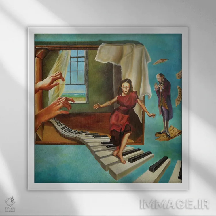 تابلو کلاسیک بیرون از خودت اثر اباورا لومولر - نمای قابدار سفید