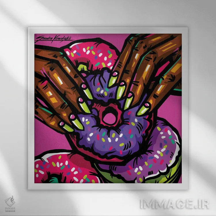 تابلو دکوراتیو پیراشکی اثر ساندرا کوالسکی - نمای قابدار سفید