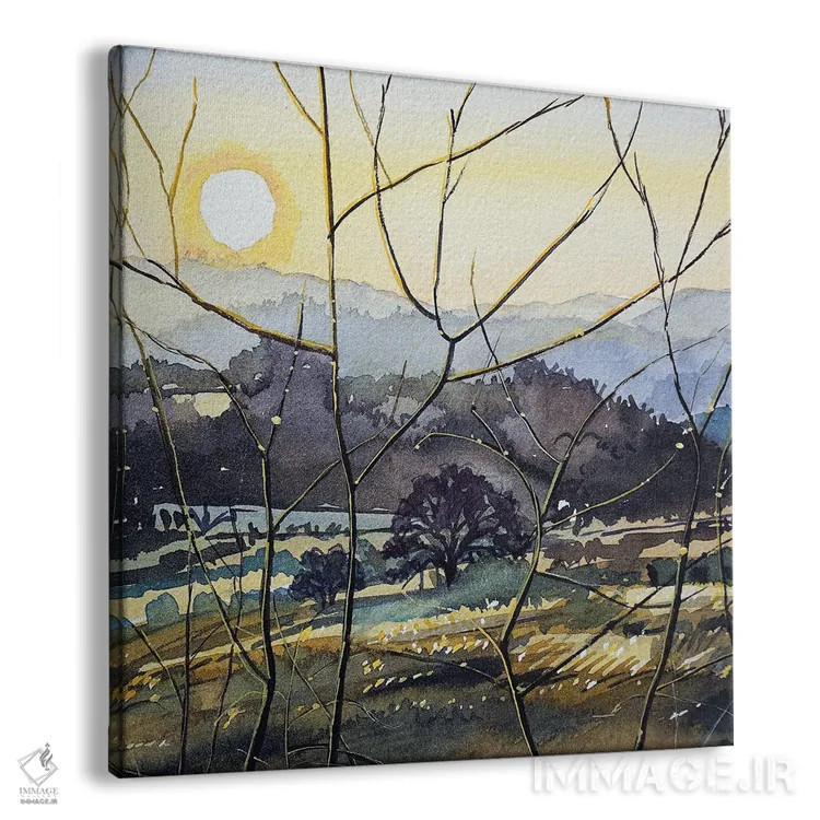 تابلو دکوراتیو غروب مزرعه کینگ ژیلت اثر لویزا میلیسنت - نمای پرسپکتیو محصول