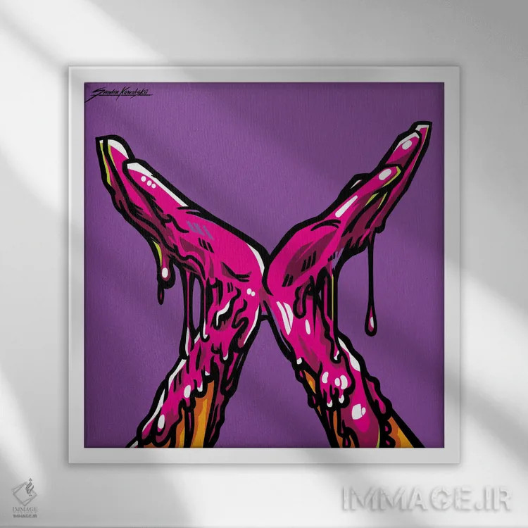 تابلو دکوراتیو دست ها اثر ساندرا کوالسکی - نمای قابدار سفید