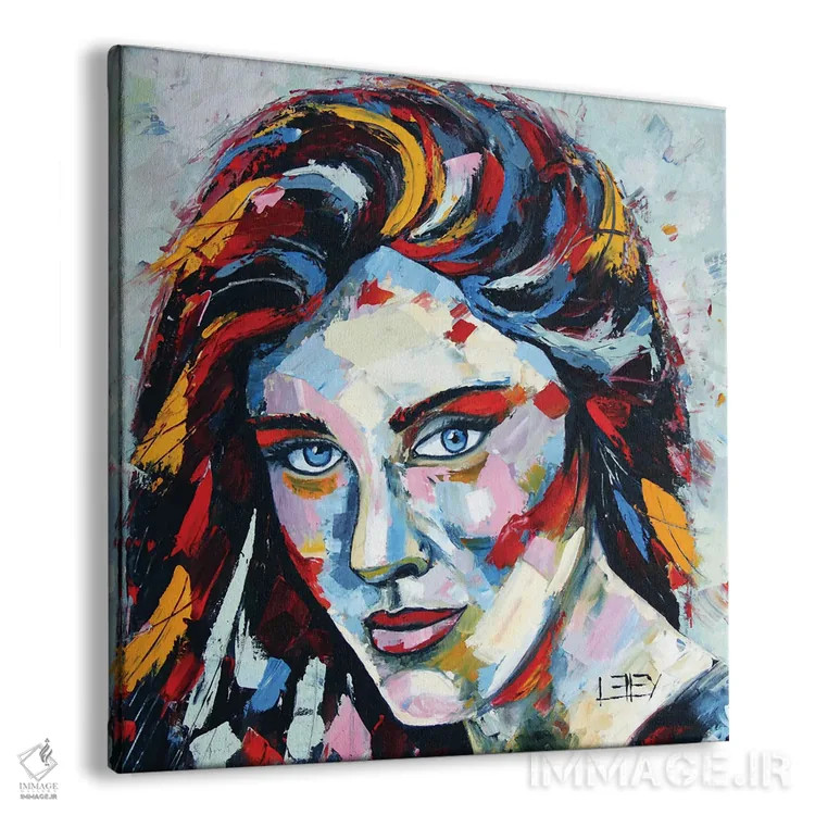 تابلو دکوراتیو پرتره با کاردک نقاشی اثر لیزا الی - نمای پرسپکتیو محصول