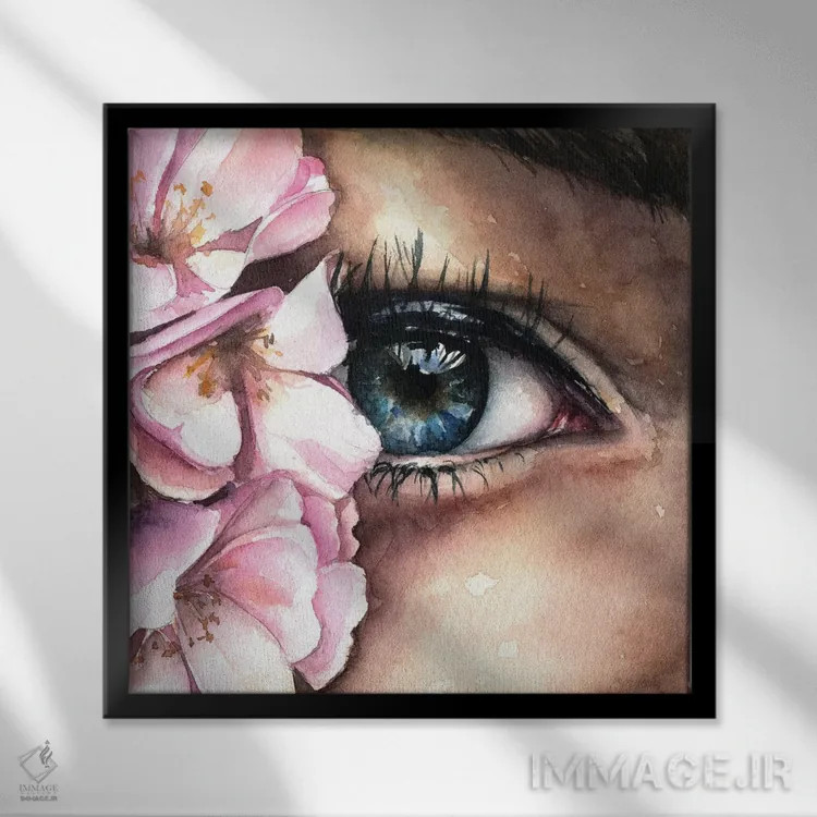تابلو دکوراتیو چشم اثر کایرا بالان - نمای قابدار مشکی