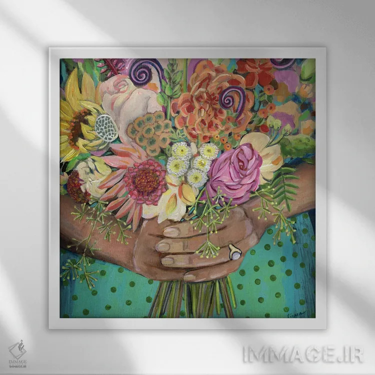 تابلو دکوراتیو سپاسگزاری اثر لینه آ توبیاس - نمای قابدار سفید