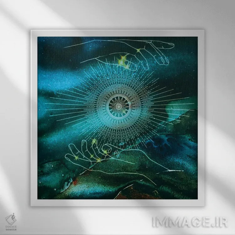 تابلو دکوراتیو جهان هستی اثر کارلی پرولد - نمای قابدار سفید