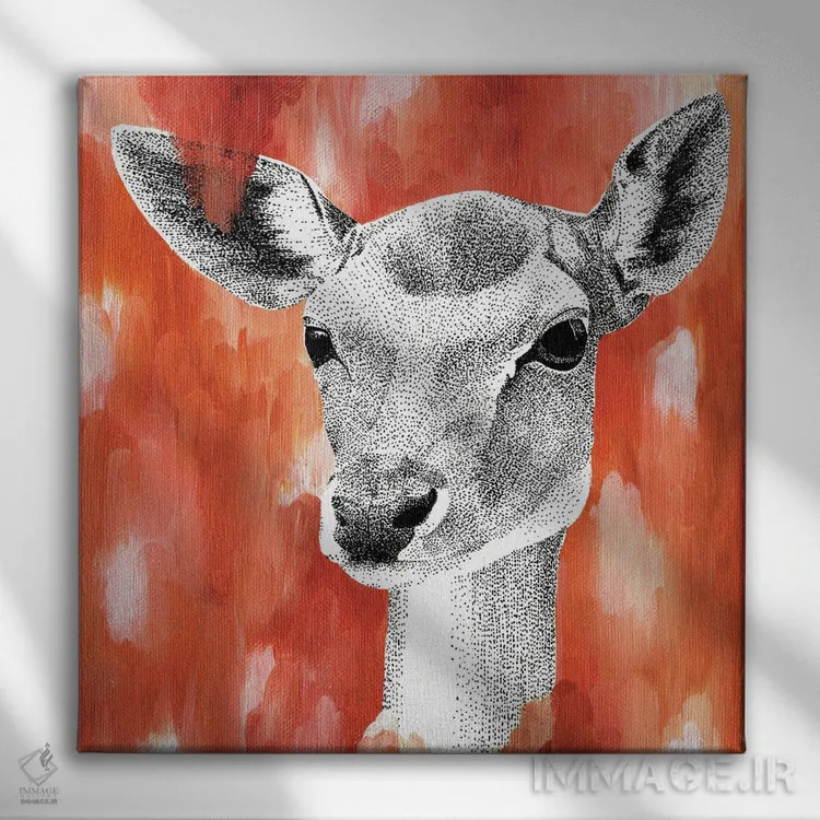 تابلو دکوراتیو گوزن خیال انگیز اثر کلسی امبلو - نمای روبهرو روی دیوار