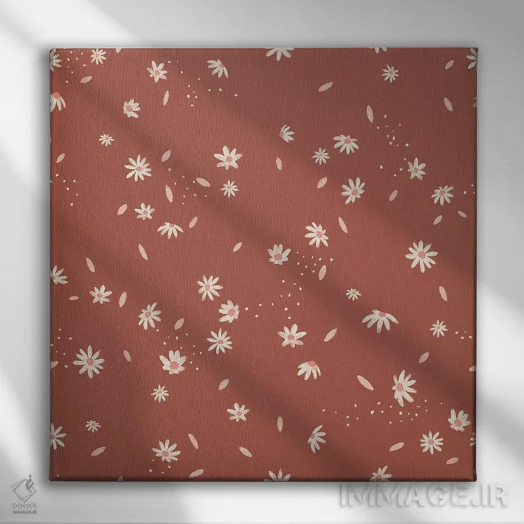 تابلو دکوراتیو گل مروارید ساده سفالی اثر جیل لابینیک - نمای روبهرو روی دیوار