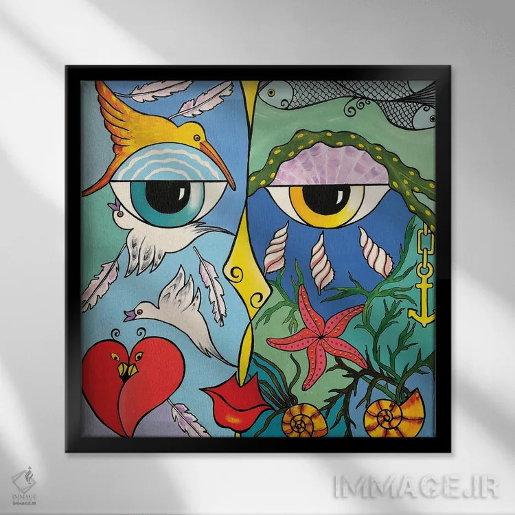 تابلو مدرن بوسه اثر لنا اسمیرنوا - نمای قابدار مشکی