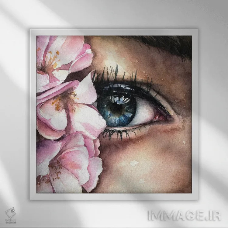 تابلو دکوراتیو چشم اثر کایرا بالان - نمای قابدار سفید