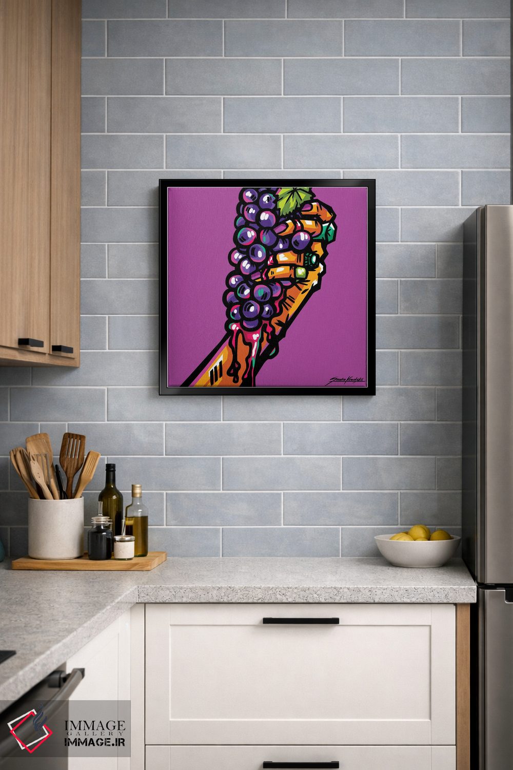 تابلو دکوراتیو انگور شرابی اثر ساندرا کوالسکی - D4B