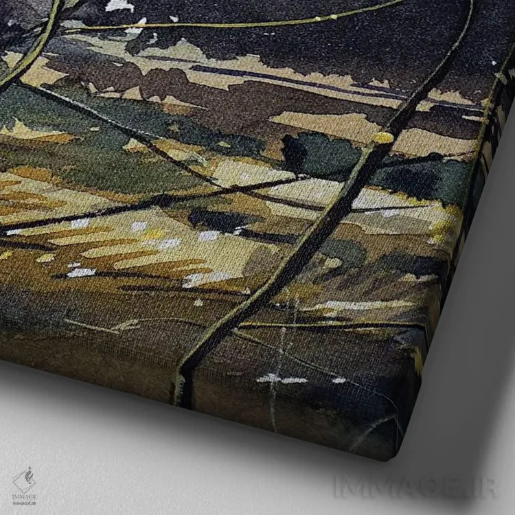 تابلو دکوراتیو غروب مزرعه کینگ ژیلت اثر لویزا میلیسنت - نمای نزدیک بافت بوم