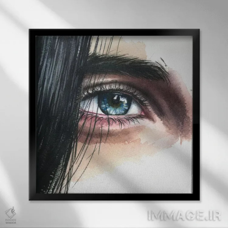 تابلو دکوراتیو چشم ۱ اثر کایرا بالان - نمای قابدار مشکی