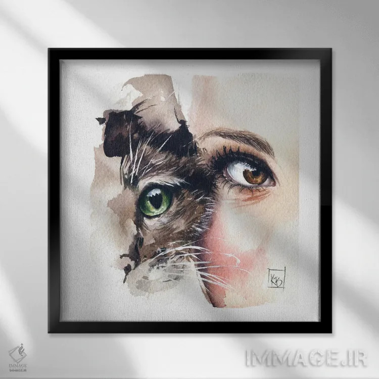 تابلو دکوراتیو خون یکسان اثر کایرا بالان - نمای قابدار مشکی